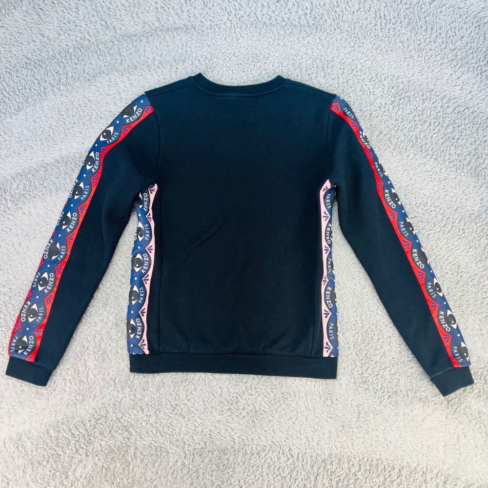 KENZO Paris Eye Sweatshirt Black Embroidered Crewneck Womens‎ Small Streetwear - Picture 4 of 13